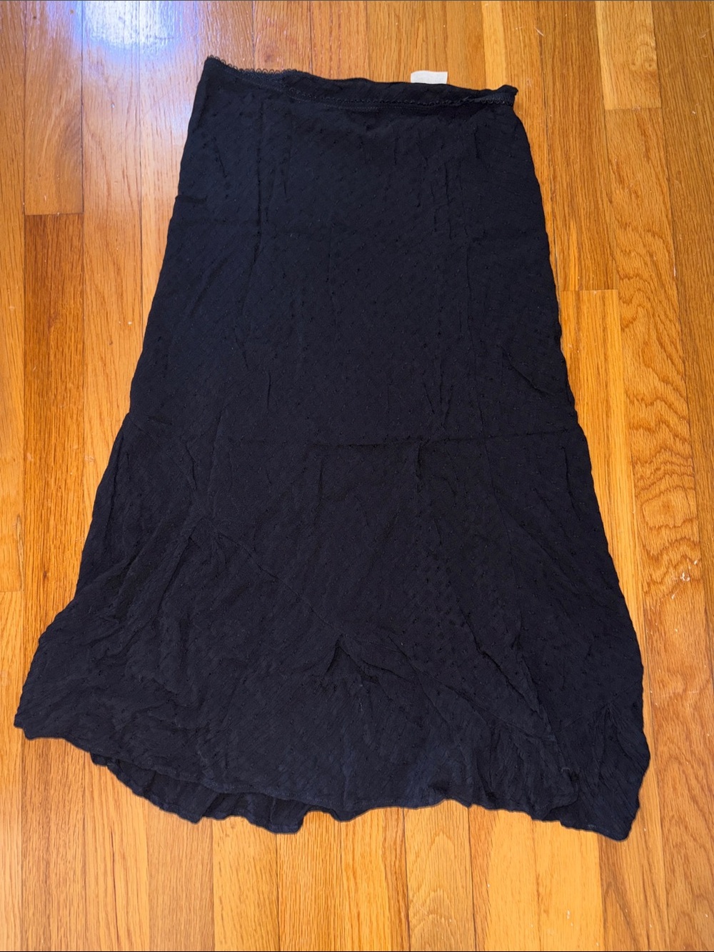 Free People Black Midi Ruffle Hem Skirt - Picture 2 of 3